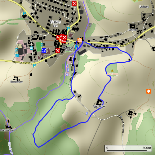 Map of the birds learning path in Gutau